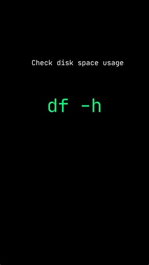 linux.commandtips_ on Instagram: "Linux tip 🐧 `df -h` shows how much disk space is used and available. Human readable. Beginner friendly. Save this 💾 for later. Follow @linux.commandtips_ for daily Linux command tips #linux #devopsskills #programming #sysadmin #learnlinux"