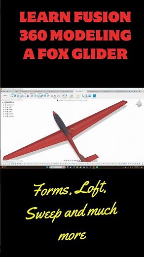 learn fusion 360 modeling a fox glider #fusion360 #modeler