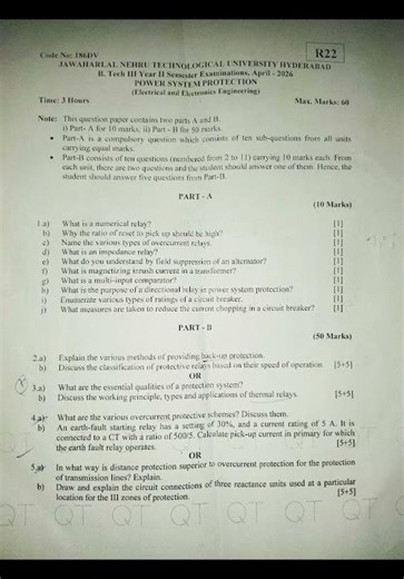 #power system protection #r22 #exam #btech