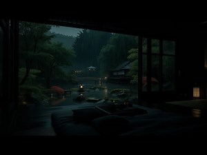 12-Hour Gentle Rain in a Dark Bedroom 🌧 (No Ads) | Forest Night Ambience for Deep Sleep