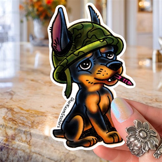 Crayon Eater Doberman Sticker USMC NEW Devil Dog Dobie Puppy Vinyl Decal Marine Corps Veteran Humor Art Cute Humor Art Dobermann Lover - Etsy