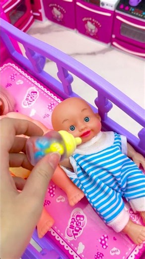 Satisfying Unboxing Doll Bedroom Playset, ASMR Video #shorts