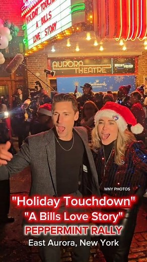Actor, Andrew Walker lastnight was excited along with Quinn Daly at the Hallmark Channel, Holiday Touchdown: A Bills Love Story Peppermint Rally Parade and walking into The Aurora Theatre and Popcorn Shop movie premiere. "Let's Go Buffalo!" Carson Daly from the Today Show sister, Quinn Daly was invited by Hallmark to see the movie premiere. The movie will be coming out to the public on Hallmark Channel and you can watch it live on November 22nd. #HallmarkChannel #BillsMafia #GoBills #djmilk #eas