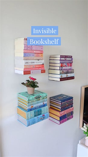 An invisible bookshelf 👀 You can find this in my About section (under ✨Home✨) or you can type this into your browser 👉 Jo.my/mik #storage #organize #organization #books #fbreels #facebookreels #fypシ | Mik Zenon