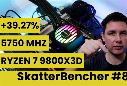 教程】9800X3D降压 超频5750 MHz！全网最强教程。39%性能提升！英特尔耐电王再耐电都不能这么超！SkatterBencher #82