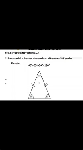 Propiedad Triangular: Ángulos Internos de un Triángulo
