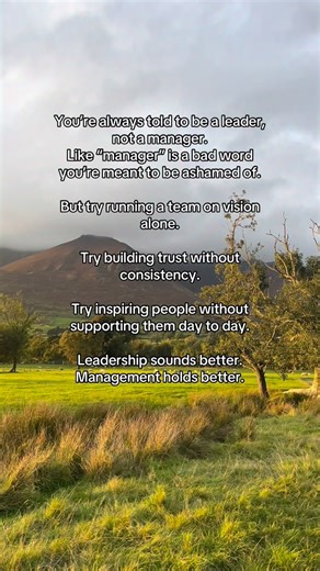 We talk about leadership like it’s the goal. But management gets treated like the thing you’re supposed to avoid being at all costs. And yet… it’s management that people actually feel. The check-ins. The follow-through. The noticing. The care in the everyday. Leadership might sound better. But management is what people live inside. Leadership is nothing without management. Let’s take back the word manager. Be proud of all the hard work that entails and the difference we make. Follow along to hel