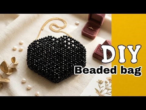 🖤DIY Heart Shaped bag/ How to make pearl heart shaped bag/ pearl beaded bag tutorial