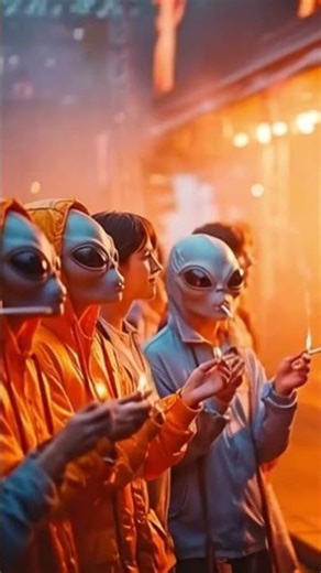 Aliens fumando en un concierto