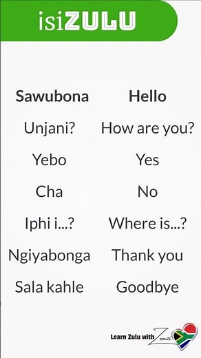 Zulu for Beginners #zulu #languagelearning #africanlanguages #education #learnzulu