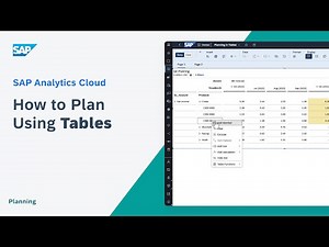 How to Plan Using Tables: SAP Analytics Cloud