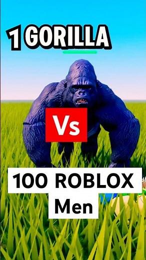 100 MEN vs 1 GORILLA! Roblox Simulation #shorts #gorilla #brainrot