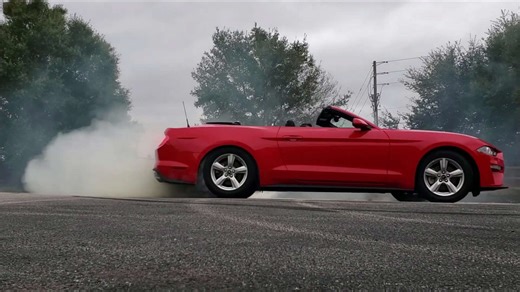 Sideways driving demonstrations in the turbocharged entry-level pony car