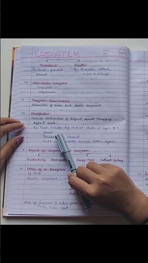 Stratification / Class 12 ecosystem Handwritten notes