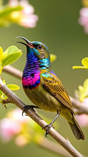 Up close in crisp 4K, watch and listen as the **Variable Sunbird (Cinnyris venustus)** delivers a rapid, melodic song just meters away — a perfect reels for birders, sound lovers, and anyone who appreciates tiny birds with huge personalities. This clip captures the sunbird’s characteristic calls and song phrases in natural light. If you love true-to-life bird audio and clean visuals, this reels was made for you. You’ll hear the distinct cadence of the Variable Sunbird’s song — a useful ID clue f