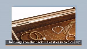 MOOCA Wood Glass Top Jewelry Display Case Accessories Storage, Wooden Jewelry Tray for Collectibles, Home Organization Box with Metal Clasp and Tempered Glass Top Lid, 2.75 Inch High, Brown