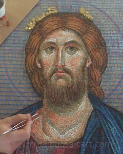 Mosaic Christ Pantocrator, a work in progress | Milan Mosaic ART