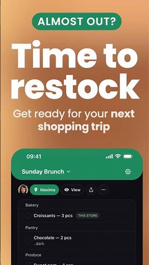 Almost Out. Simple Shared Grocery List App for Everyday Shopping | App Preview