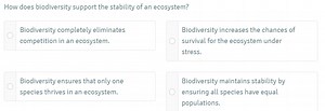 How does biodiversity support the stability of an ecosystem?Bi... | Filo