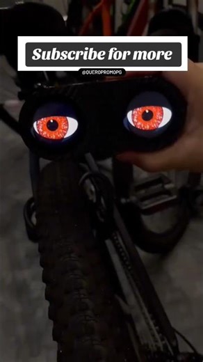 Bike tail lights blinking red eyes