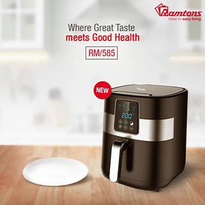 100 reactions · 19 comments | Say goodbye to oil and hello to healthy cooking with the Ramtons RM/585 digital air fryer. It features an LED display and preset cooking functions to make your life easier than ever. Available now - https://bit.ly/2Trlyej | MyRamtons | Facebook