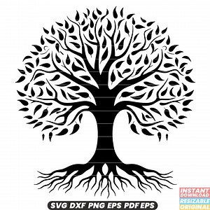 Tree and Roots SVG Nature Forest Roots Plant Garden Illustration Tree Clipart Forest Graphic Plant Design Nature DXF PNG Cut File Vector #1 - Etsy UK