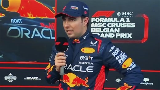 Checo Pérez tras qualy de GP de Bélgica: "Estaba muy difícil, pero con el auto tuvimos buena clasificación"