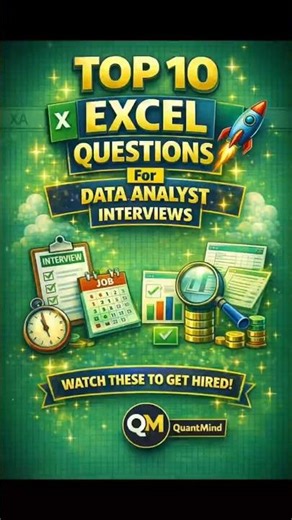 Top 10 Excel Interview Questions for Data Analyst | Excel Interview 2026 #exceljobs #jobsinindia