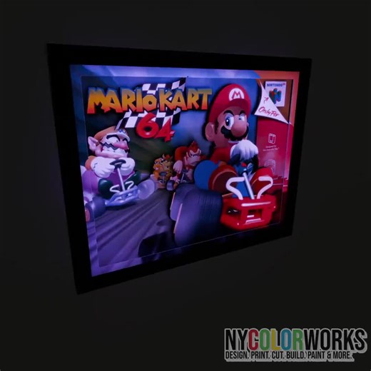 Mario Kart 64 Box Art Deluxe Shadow Box Framed Art (select a Size) (optional Lighting) - Etsy