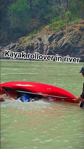 First rollover... and the real lesson begins! 🌊🚣‍♂️ Kayak lession in india #kayaksession #shortsfeed