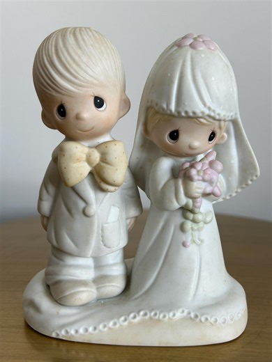 Vintage Precious Moments Wedding Figurine | the Lord Bless You and Keep You | Bride Groom Porcelain | 1979 Cake Topper Gift - Etsy