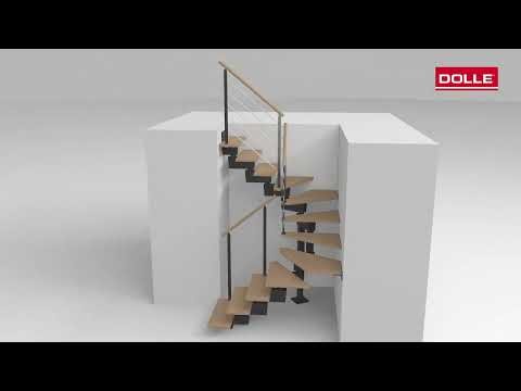 Εσωτερική Σκάλα Dubai Dolle με Στροφή 180°+Design Κάγκελο - Οδηγίες Τοποθέτησης