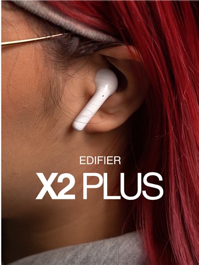 Meet the Edifier X2 Plus True Wireless Earbuds. 13.6mm dynamic drivers deliver rich, balanced sound, while AI tech ensures crystal-clear calls. Enjoy up to 28 hours of playback with the case, ultra-low 0.07s latency via Bluetooth 6.0, and a lightweight, ergonomic fit. IP54-rated for dust and splash resistance — built to keep up with your day. #Edifier #Earbuds
