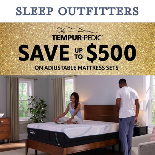 😍Big Black Friday savings on Tempur-Pedic!�Save up to $500 on adjustable mattress sets and get a free $300 gift with every purchase.�🚚 We’ll handle delivery & setup for free, plus enjoy 0% interest financing up to 60 months. Your best sleep starts here! 🌙 #SleepOutfitters #BlackFridaySale #TempurPedic #BetterSleep | Sleep Outfitters