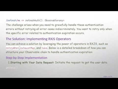 Resolving RXJS Retry Issues: Refreshing User Authentication with Observables