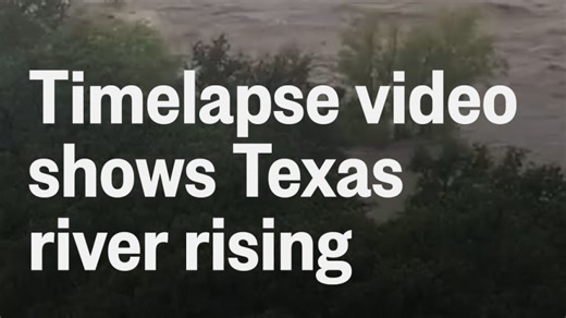 Timelapse video captures Texas river rising fast