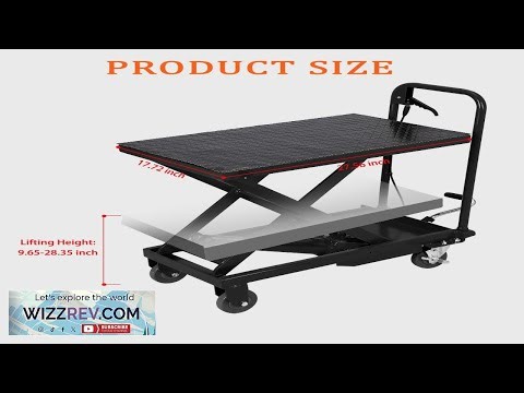 Garvee Hydraulic Lift Table Cart 500lbs Capacity 28.4" Lifting Height Manual Single