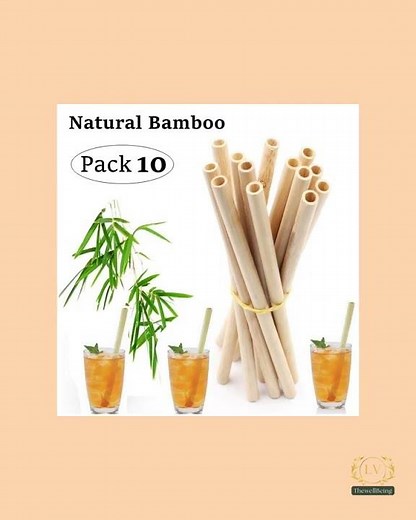 Natural Bamboo Straw Reusable with Cleaning Brush Eco-friendly Bamboo Cocktail Straws