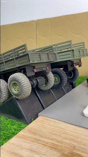 Rc 6x6 army truck, WLP b16 Army truck - Truck Obstacle road Show #shorts