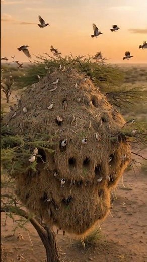 The Bird That Builds CITIES in Trees 😱 | Social Weaver #Animals #Nature #Birds