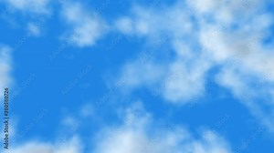 Realistic 1080p 3D animation of the white clouds moving against the blue sky, rendered as PNG RGBA (rgb+alpha)