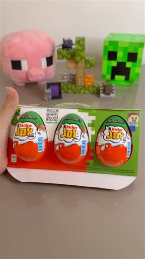 3! MINECRAFT Kinder Joy Unboxing 😱 #minecraft #kinderjoy #shorts #unboxing #asmr