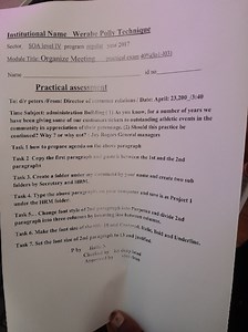 Practical Assessment: Organize Meeting Module (40%)You are gi... | Filo