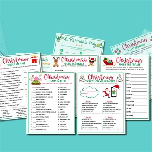 Christmas Game Bundle: 10 Printable Family Games (PDF) - Etsy