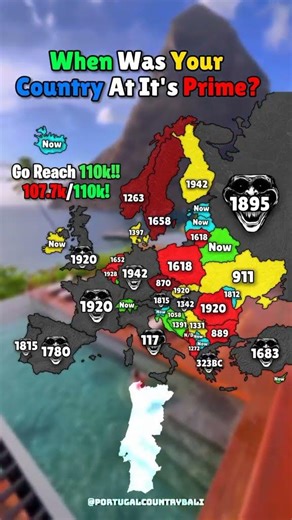 When Was Your Country In It's Prime? #history #europe #map #mapping #mapper