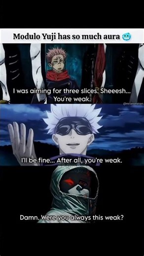 Modulo Yuji has so much aura 🥶 #jujutsukaisen #yuji #gojo #toji #animememes #anime #memes #shorts