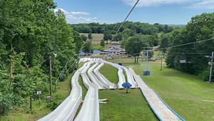 Dropping in on the Big Slides!!!!! #powderridgepark #slidetheslopes #waterslides #summerfun | Powder Ridge Park
