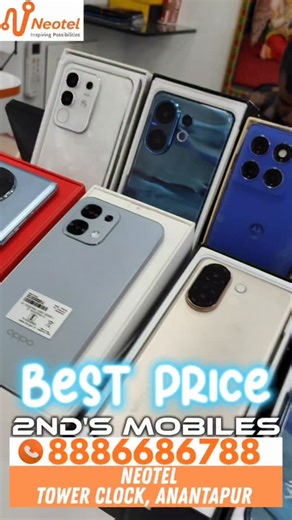 Sudhakar Reddy Neotel on Instagram: "New Second Hand Mobile Stock ARRIVED IN NEOTEL STORE ANANTAPUR. Join In our What's App Group For More & Fast Updates. GRAB THIS DEAL 🤝 📌 Visit Neotel Store, Kamala Nagar, Anantapur. Full Stock Available ✅✅ For Price Details ☎️ 8886686788 Visit NEOTEL Store, Kamala Nagar, Anantapur. . . . . . Follow us @neotel_1 Follow us @neotel_1 . . . #iphone #oppo #motorola #secondhandmobiles #secondsmobiles andhrapradesh karnataka anantapur neotel finance dharmavaram pe