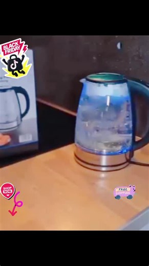 #foryoupage❤️❤️ #tiktokmademebuylt #blackfriday #electrickettle #kettle electric crystal kettle, blue led illuminated, 1500w, 360 rotating base .....enjoy the winter