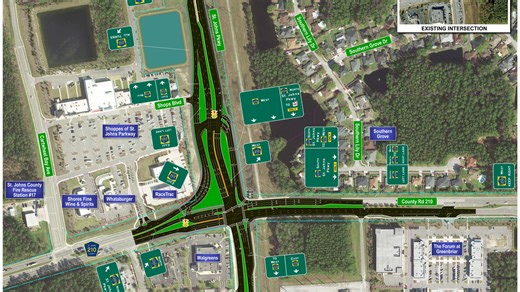 FDOT proposes radical changes to this St. Johns County intersection